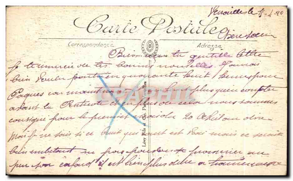 CPA Versailles Trianon La Coquille — Verso