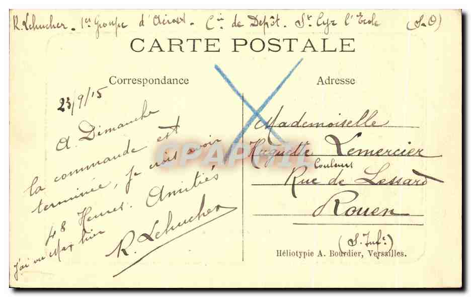 CPA Versailles Grotte d'Apollon — Verso