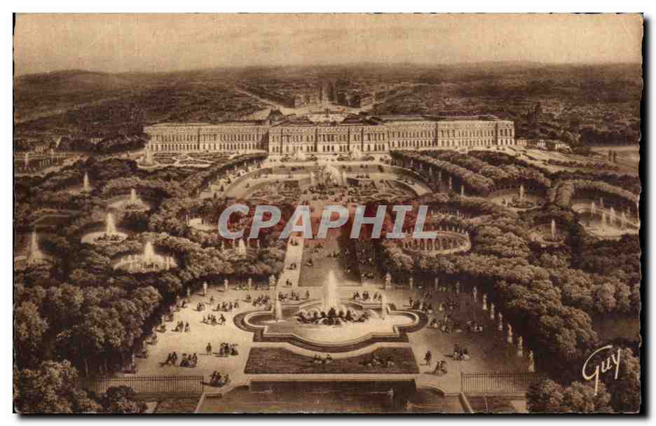 CPA Versailles Et Ses Merveilles Vue Generale Sur Le Parc Et Le Chateau