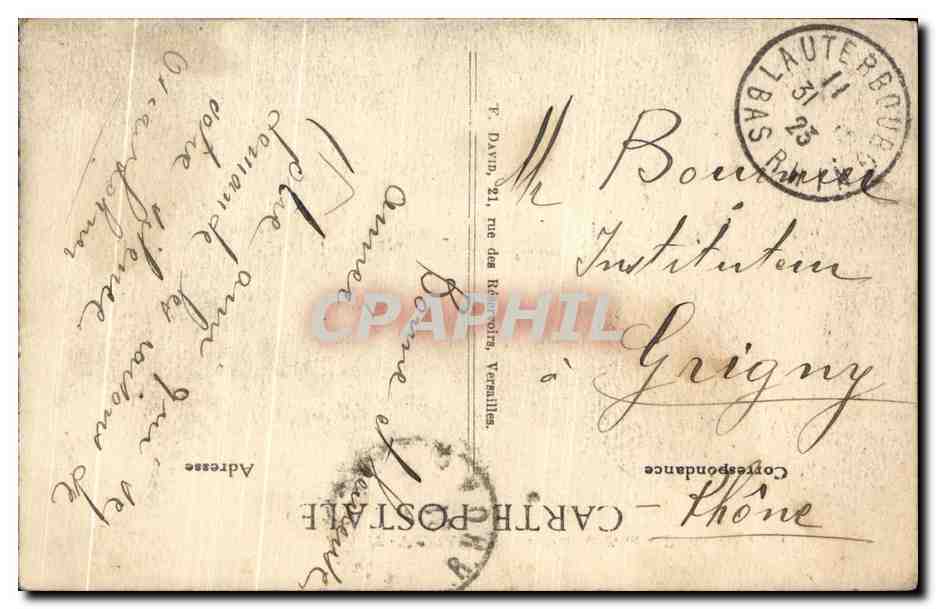 CPA Versailles Grandes Eaux Bassin d'Apollon — Verso