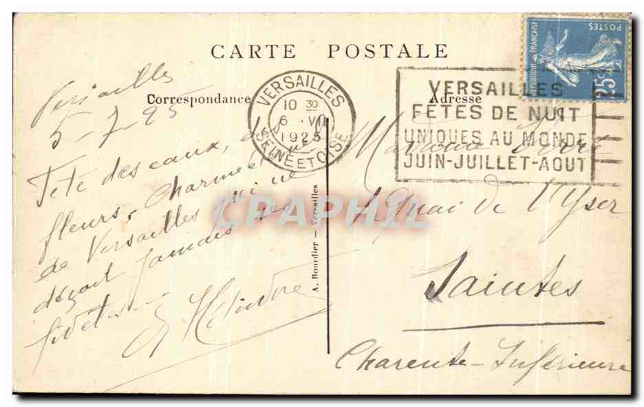 CPA Versailles Bassin De Neptune Et l'Allee d'Eau — Back