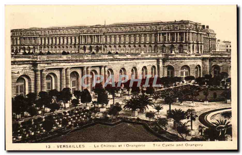 CPA Versailles Le Chateau Et l'Orangerie 