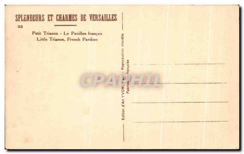 CPA Splendeurs Et Charmes De Versailles Petit Trianon Le Pavillon Francais  — Verso