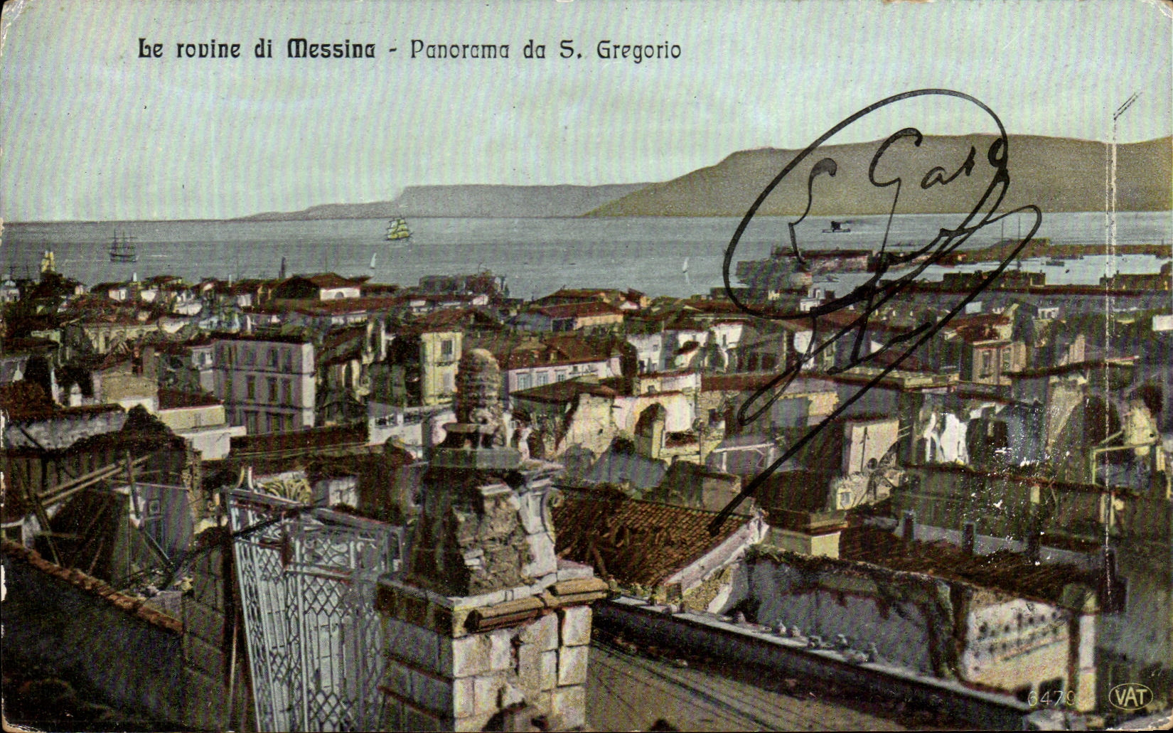 CPA Le Rovine Di Messina Panorama Da S Gregorio