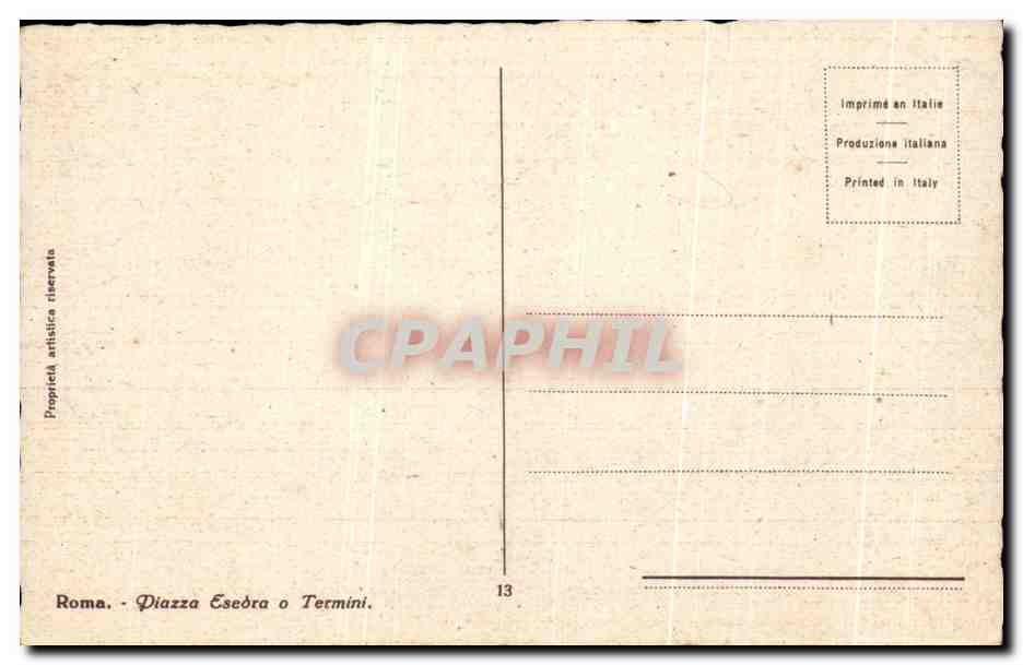 CPA Roma Piazza Esedra O Termini — Rückseite