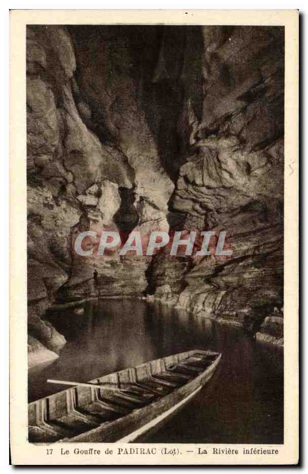 Le Gouffre de PADIRAC (Lot) — La Rivière inférieure — Phototypie-Héliopie