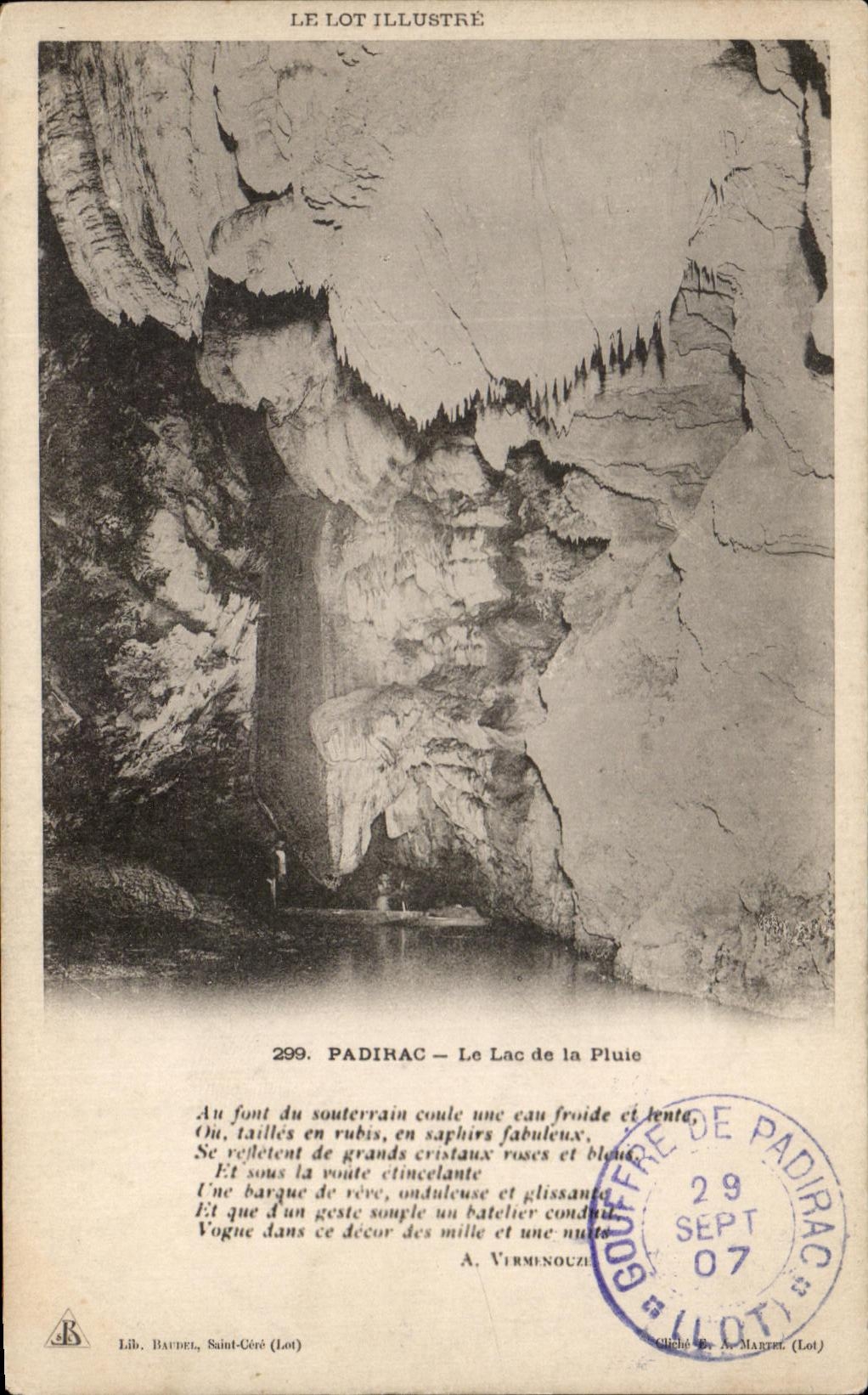 Padirac — Le Lac de la Pluie — Lib. Baudel, Saint-Géré (Lot) n°299