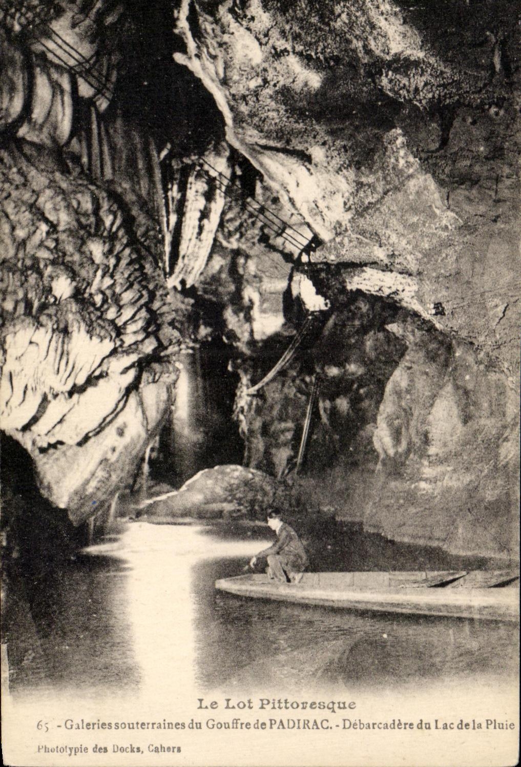 Grottes de Padirac — Débarcadère du Lac de la Pluie — Phototypie des Docks, Cahers