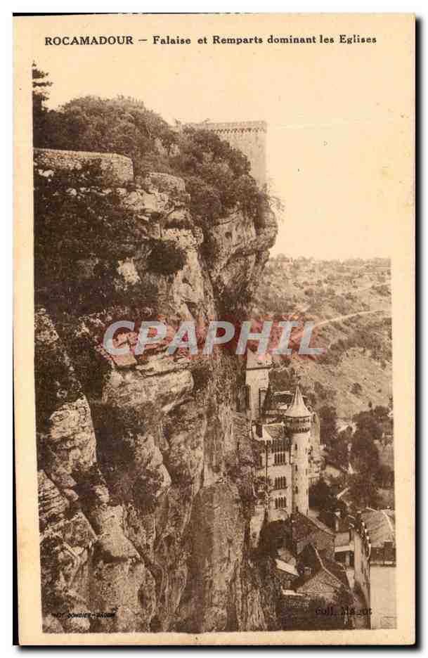 Rocamadour — Falaise et Remparts dominant les Eglises — Éditeur Magar