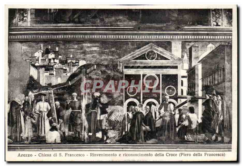 CPA Arezzo Chiesa di s Francesco Rinvenimento e riconoscimento della Croce