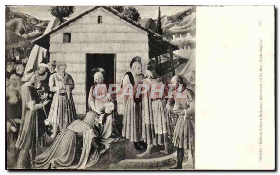 CPA Firenze Galleria Antica e Moderna Adorazione dei Re Magi Beato Angelico