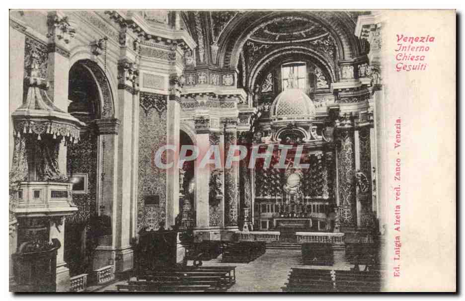 CPA Venezia Interno Chiesa Gesuiti