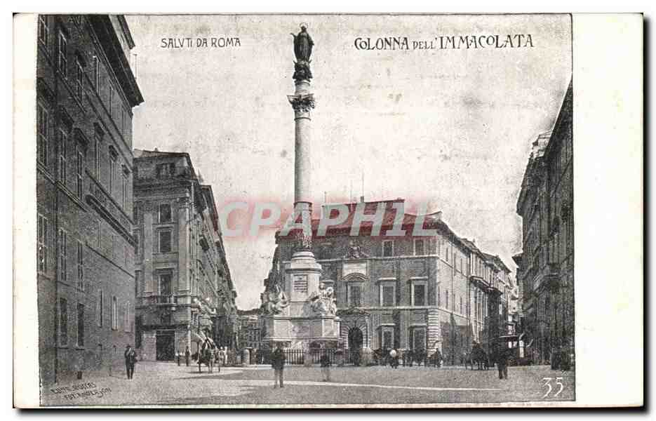 CPA Savlti Da Roma Colionna Dell'Immacolata