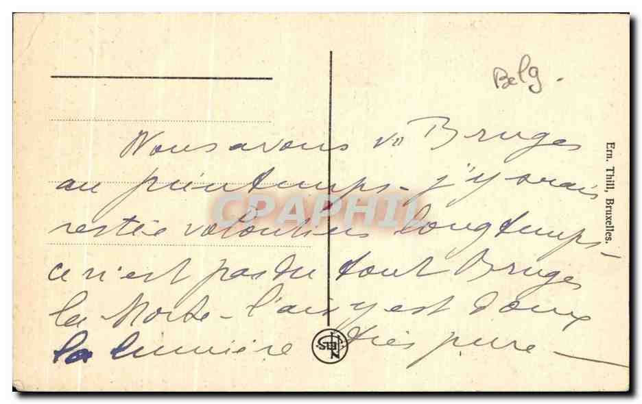 CPA Memling Portalt de Martin Hiewenhowe Bruges Hopital Saint Jean — Verso