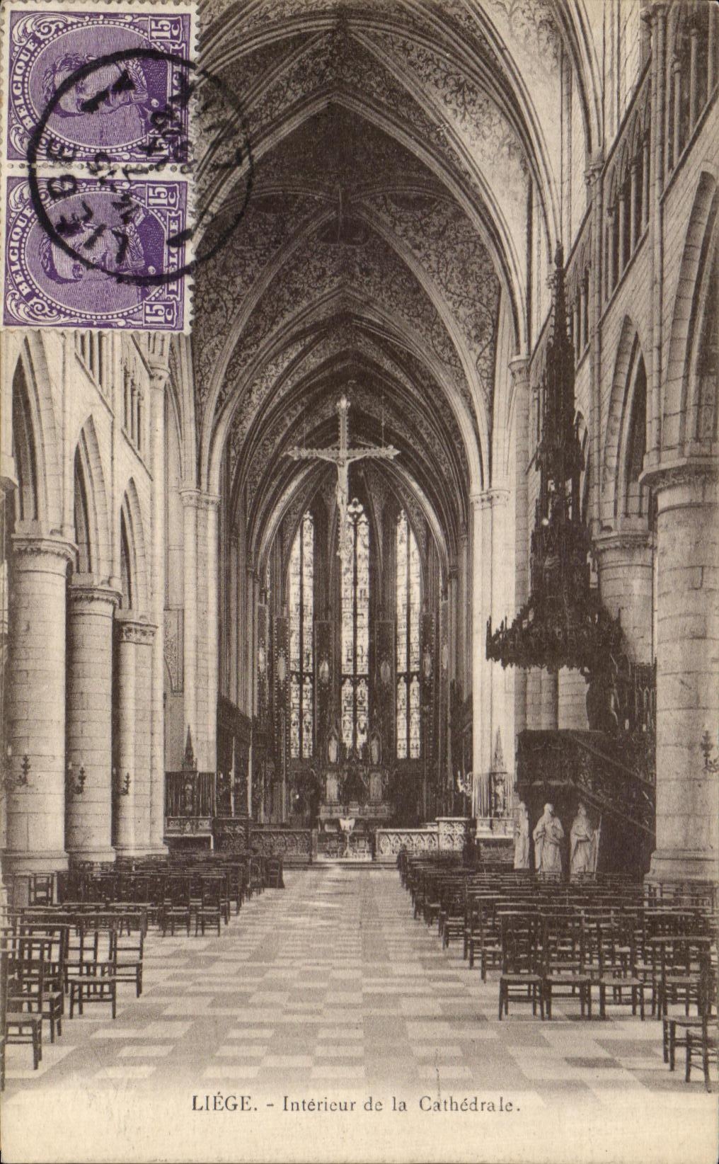 CPA Liege Interieur de la Cathedrale