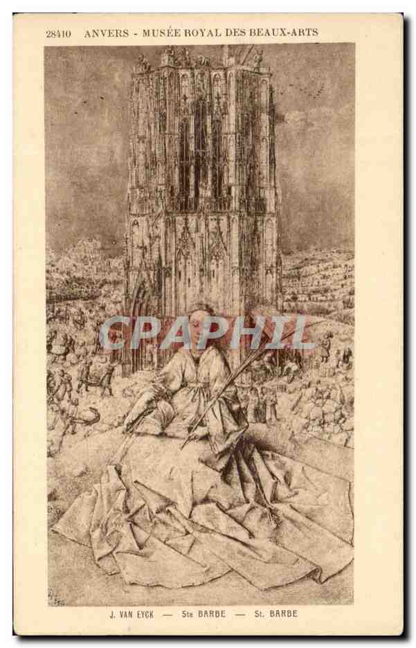 CPA Anvers Musee Royal Des Beaux Arts Van Eyck Ste Barbe 