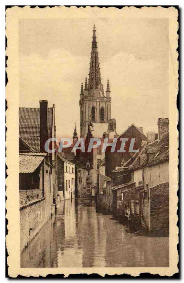 Vue sur la Dyle et tour de l'Église Sainte-Gertrude — Louvain
