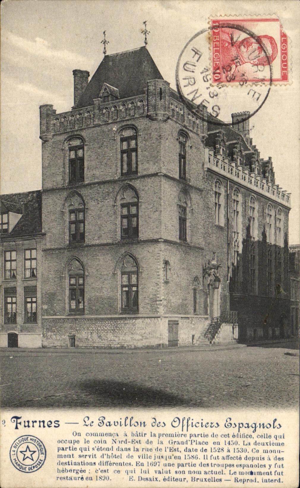 CPA Furnes La Pavillon des officiers Espagnols 