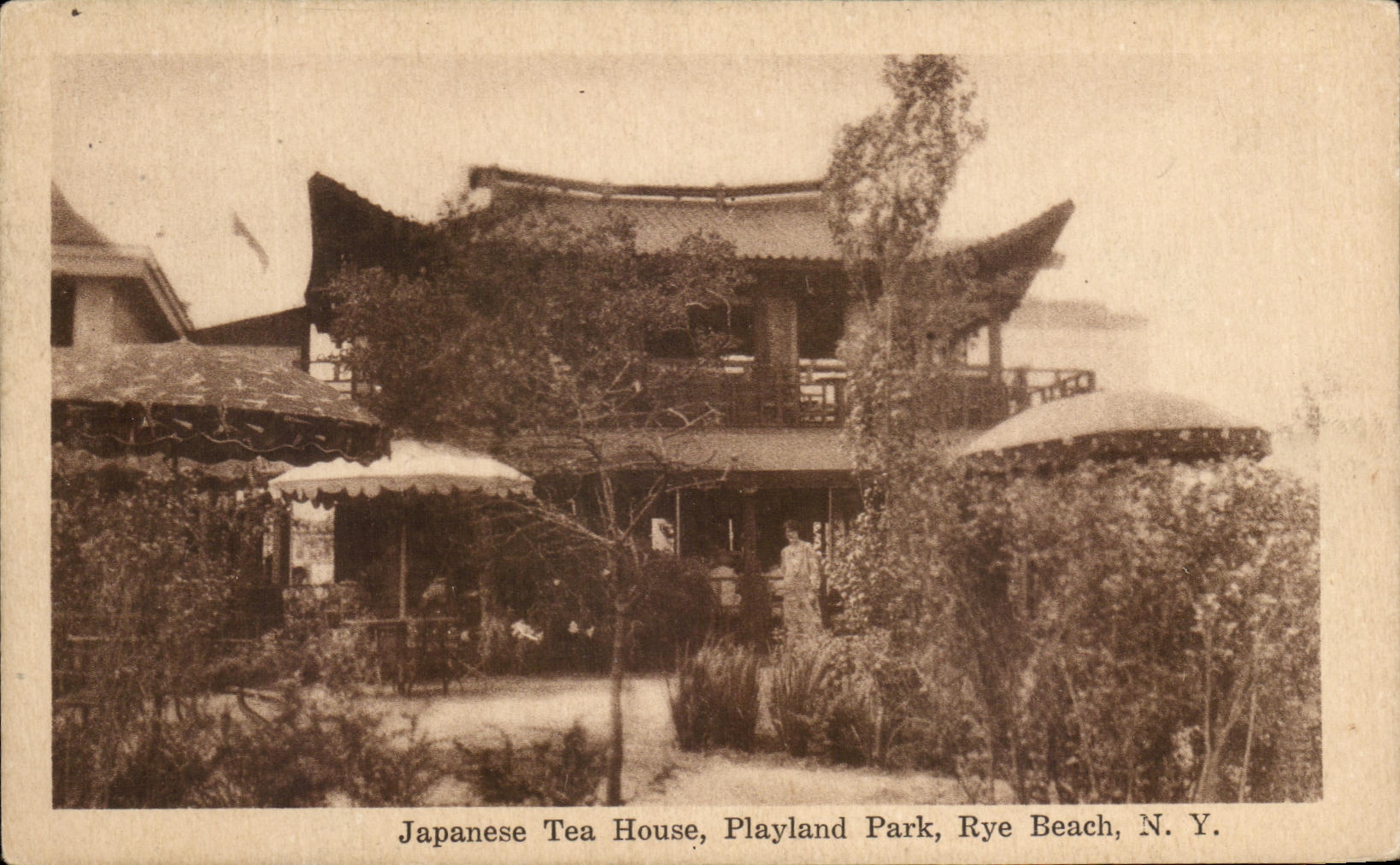 CPA Japanese Tea House Playland Park Rye Beach