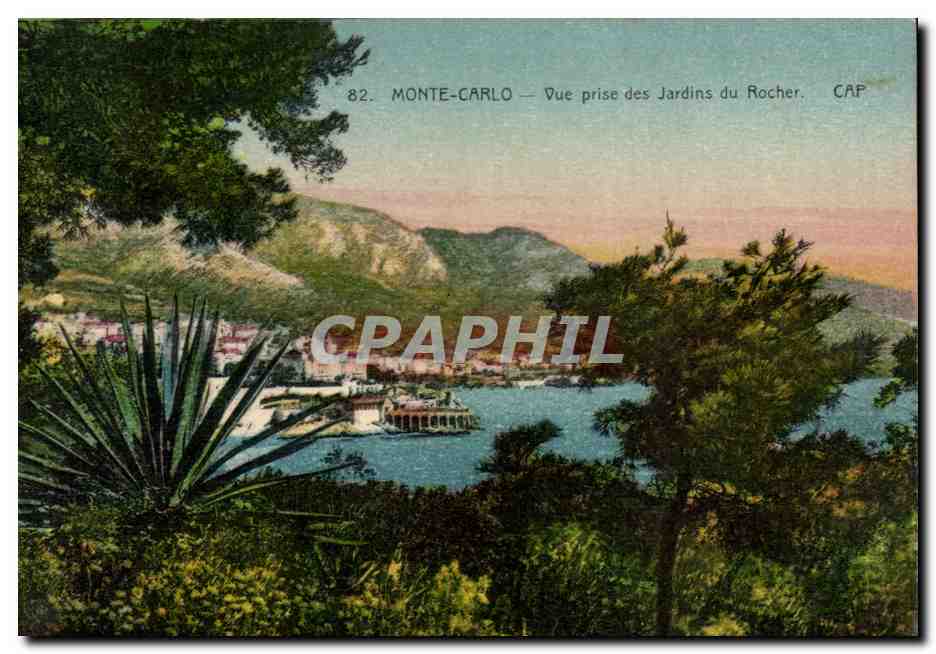 CPA Monte Carlo Vue Prise des Jardins du Rocher