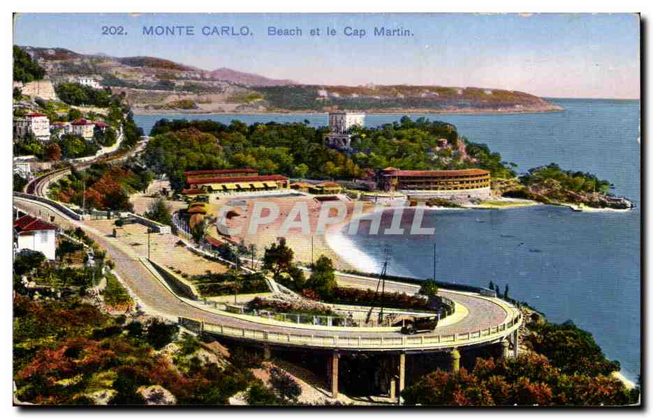 CPA Monte Carlo beach et le Cap Martin
