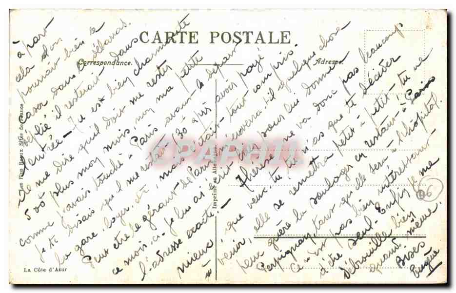 CPA Monte Carlo beach et le Cap Martin — Verso