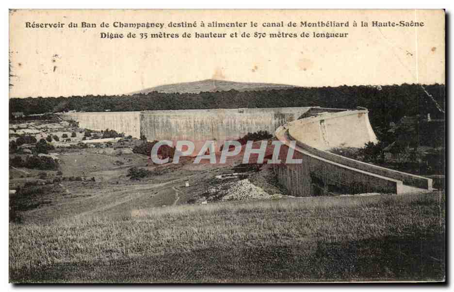 Réservoir du Ban de Champagney — destiné à alimenter le canal de Montbéliard à la Haute-Saône — éditeur non visible