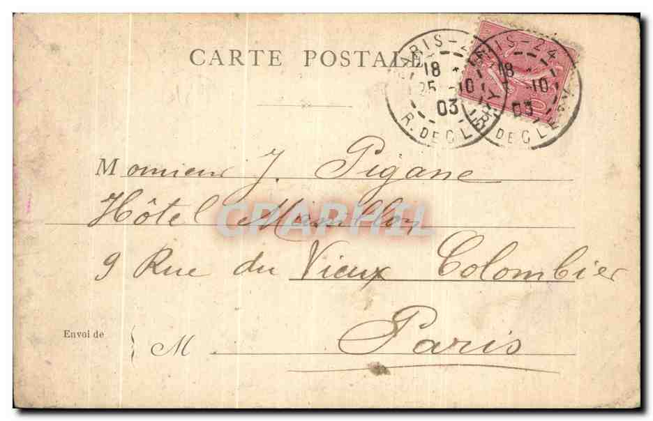 CPA Paris Le Dante — Verso