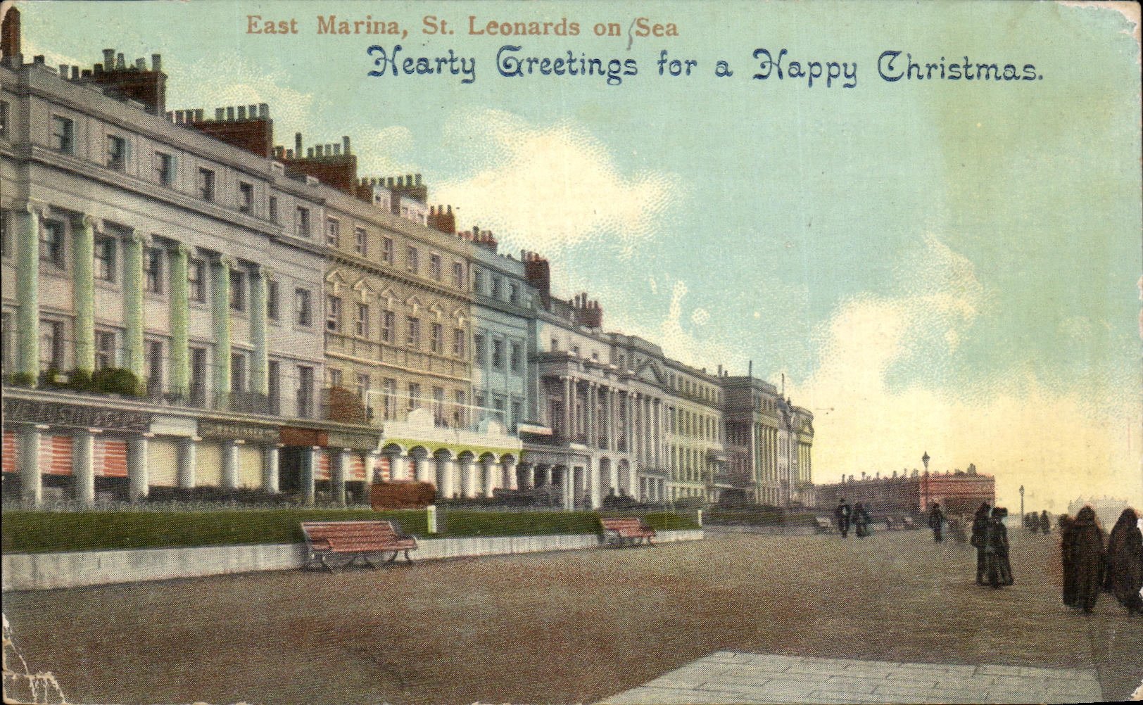 East Marina, St. Leonards on Sea — Hearty Greetings for a Happy Christmas — Empire Series, London N. 1005