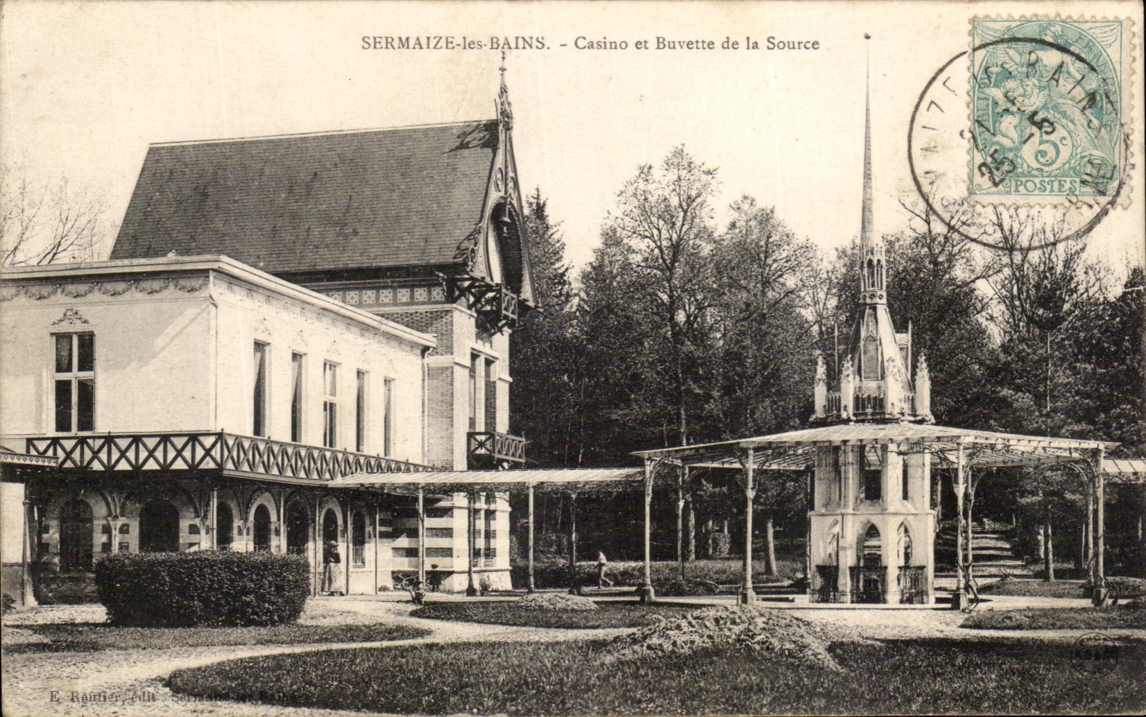 CPA Sernaize les Bains Casino et Buvette de la Source
