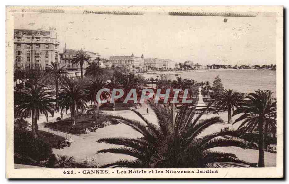 CPA Cannes Les hotels et les Nouveaux Jardins