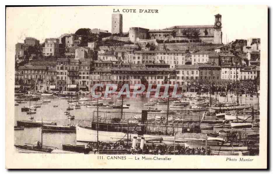 CPA Cannes Le mont Chevalier Bateaux