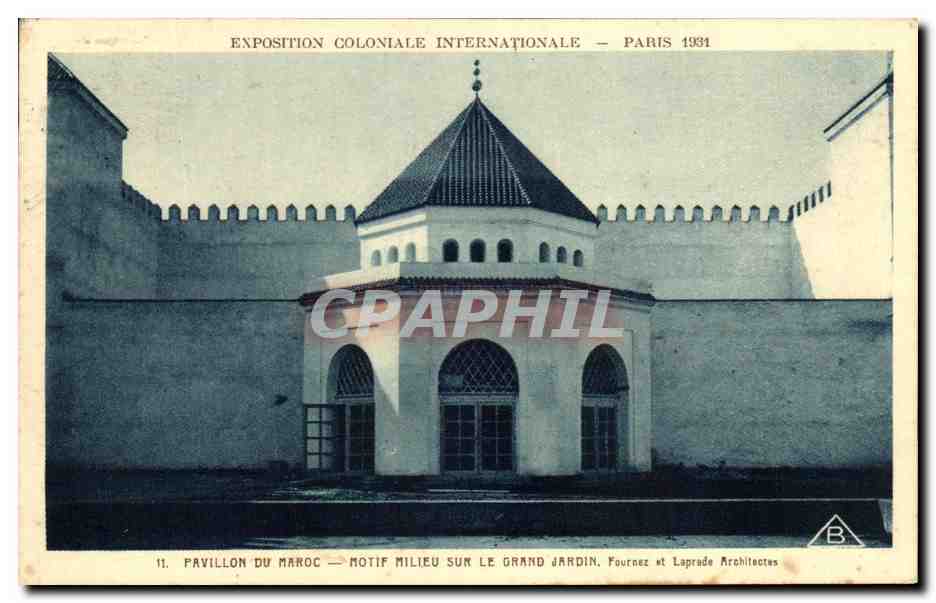 Pavillon du Maroc — Motif milieu sur le Grand Jardin — Exposition Coloniale Internationale Paris 1931