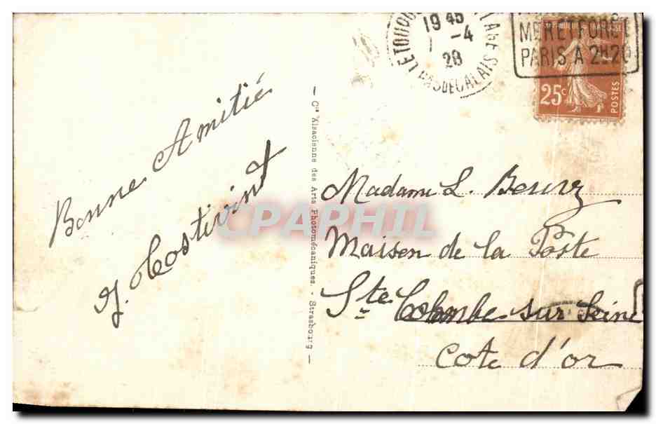 Vintage Postcard Le Touquet Paris Plage Group of Bathing People — Back