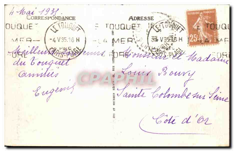 CPA Le Touquet Paris Plage Le Grand Casino de la Foret Un Coin Du Restaurant Jazz  — Rückseite