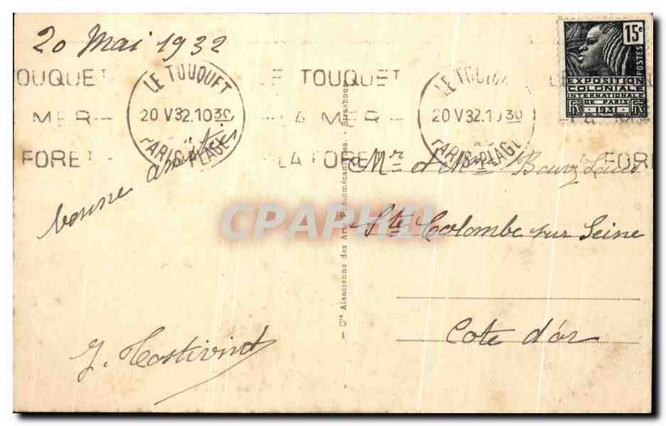 CPA Le Touquet Paris plage Village Suisse — Rückseite