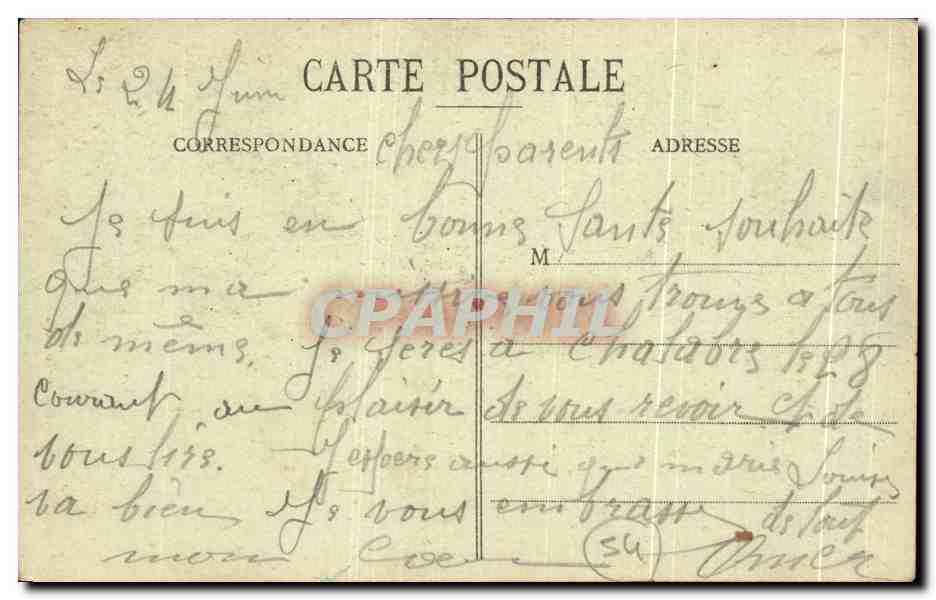 CPA Luneville Le Canal de la Vezouze — Rückseite