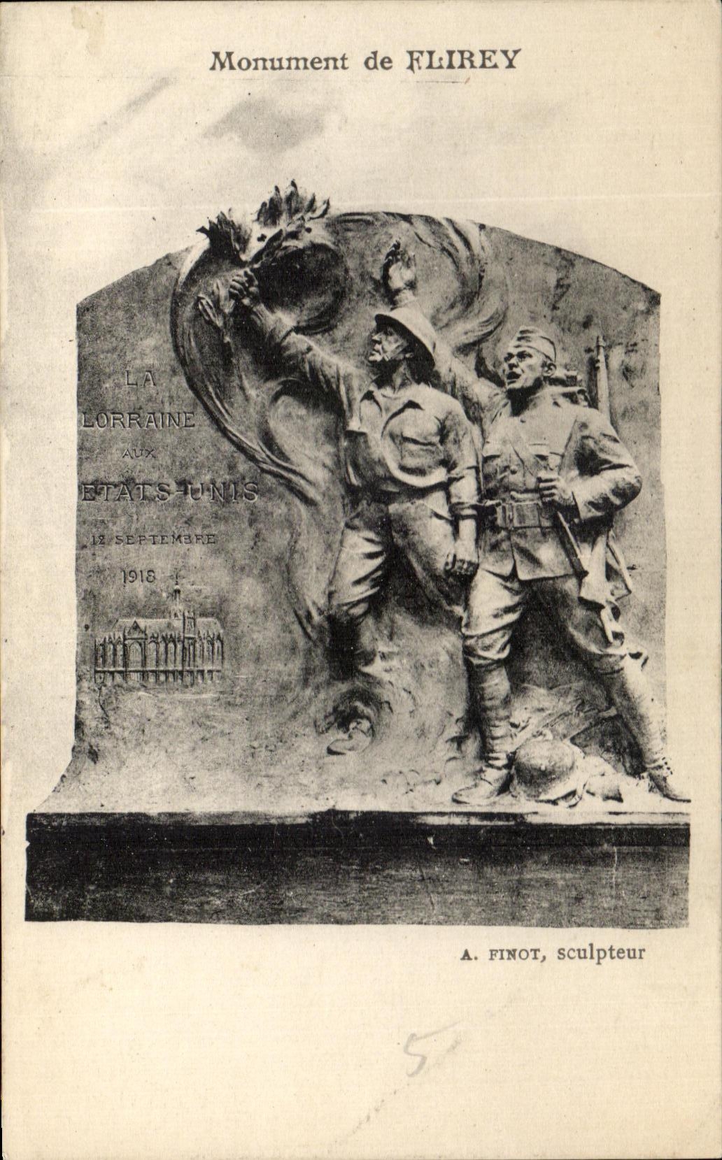 CPA Monument de Flirey A Finot Sculpteur Militaria