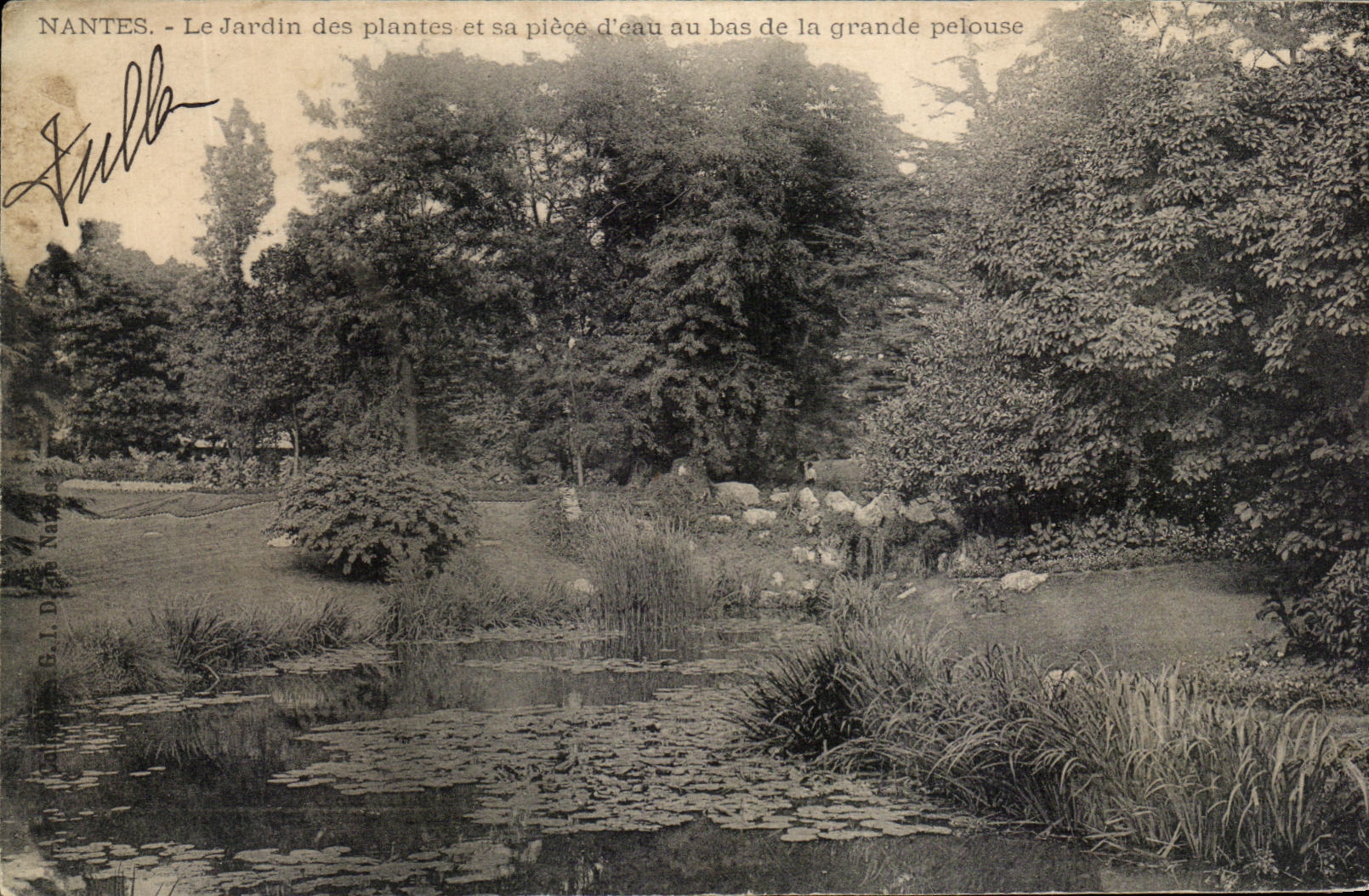 CPA Nantes Le Jardin des plantes et sa piece d'eau au bas de la grande pelouse
