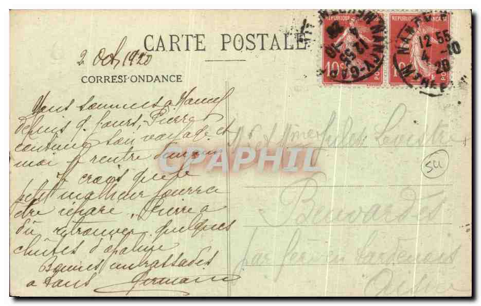 CPA Nancy Hotel de Ville Grand Hotel — Verso