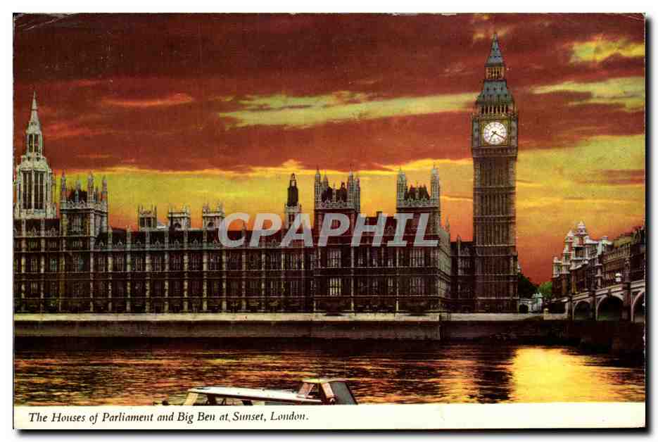 CPA The Houses of Parliament And Big Ben at Sunset London 