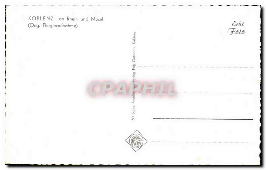 CPA Koblenz An Rhein and Mosel  — Rückseite