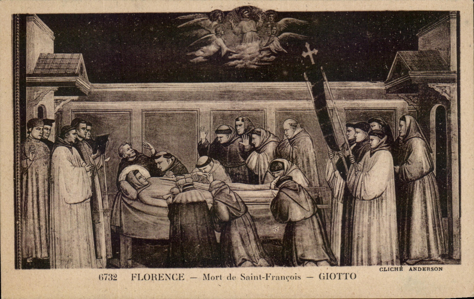 CPA Florence Mort de Saint Francois Giotto