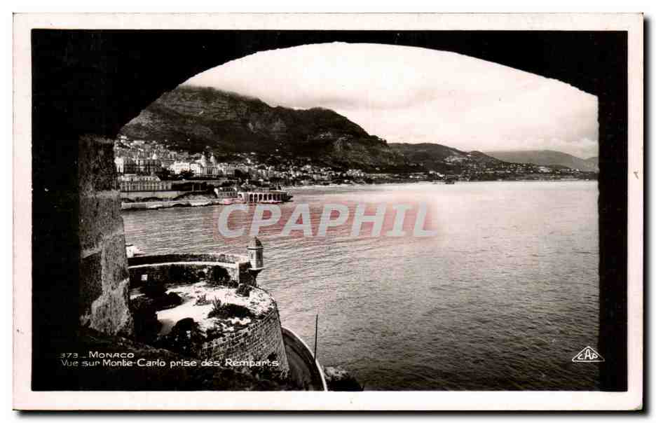 CPA Monaco Vue sur Monte Carlo prise des Remparts