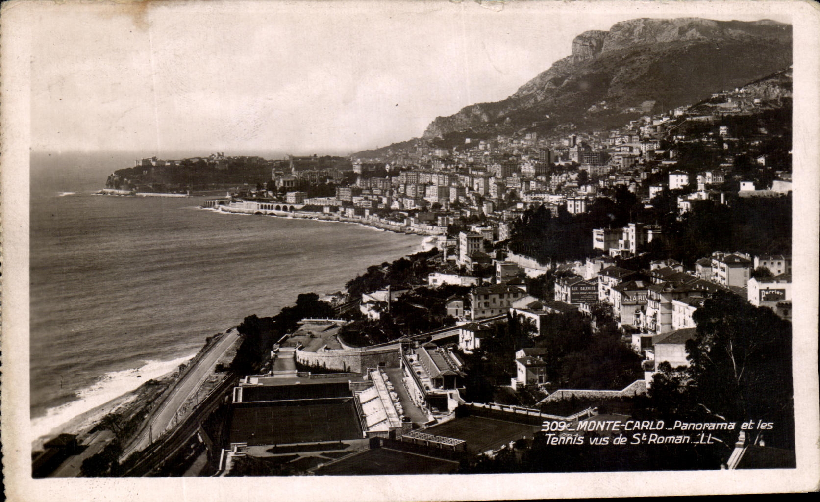 CPA Monte Carlo Panorama et les Tennis Vue de St Roman