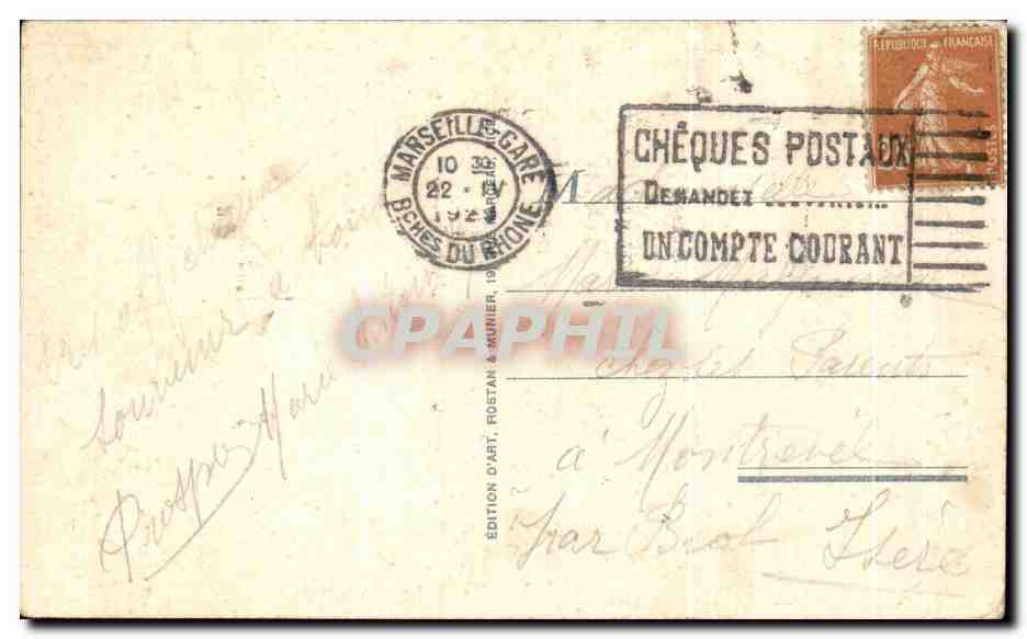 CPA Monaco Vue sur Monte Carlo et la Condarmine  — Rückseite