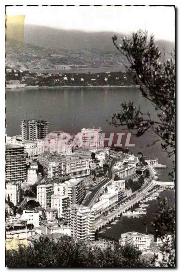 CPSM Principaute De Monaco Monte Carlo Vue generale au fond le Cap martin et l'Italie