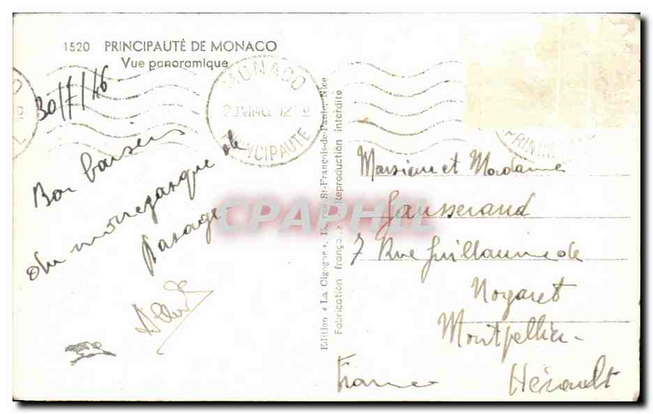 CPA Prncipaute De Monaco Vue panoramique — Rückseite