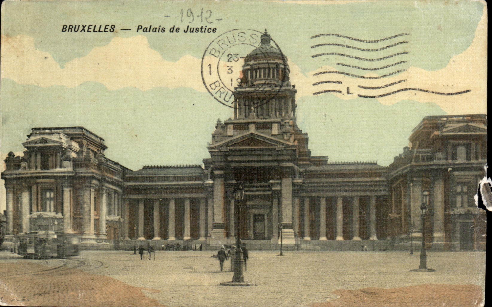 CPA Bruxelles Palais de Justice (carte toilee)
