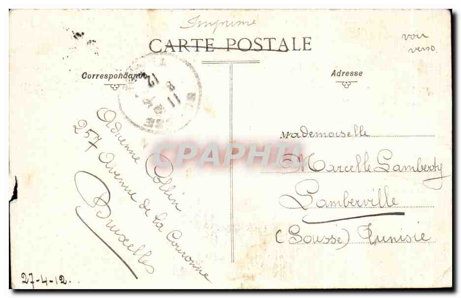CPA Bruxelles Palais de Justice (carte toilee) — Verso